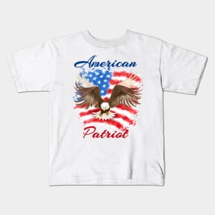 American Patriot Swooping Eagle colors Kids T-Shirt